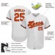 Custom White Orange-Black Authentic Baseball Jersey