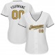 Custom White Old Gold-Black Authentic Baseball Jersey