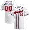 Custom White Red-Navy Authentic Baseball Jersey