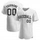 Custom White Black Strip Black-Gray Authentic Baseball Jersey