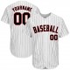 Custom White Black Strip Black-Red Authentic Baseball Jersey