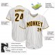 Custom White Brown Strip Brown-Gold Authentic Baseball Jersey