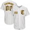 Custom White Brown Strip Brown-Gold Authentic Baseball Jersey