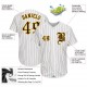 Custom White Brown Strip Brown-Gold Authentic Baseball Jersey