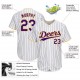 Custom White Purple Strip Purple-Gold Authentic Baseball Jersey