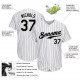 Custom White Purple Strip Black-Gray Authentic Baseball Jersey