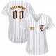 Custom White Purple Strip Purple-Gold Authentic Baseball Jersey