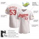 Custom White Red Strip Red-White Authentic Baseball Jersey