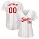 Custom White Red Strip Red-White Authentic Baseball Jersey