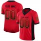 Custom Scarlet Black-Gold Mesh Drift Fashion Football Jersey