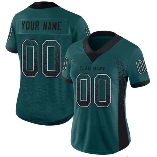 Custom Midnight Green Black-White Mesh Drift Fashion Football Jersey