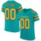 Custom Aqua Gold-Black Mesh Authentic Football Jersey