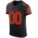 Custom Black Scarlet-Gold Mesh Authentic Football Jersey