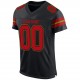 Custom Black Red-Old Gold Mesh Authentic Football Jersey