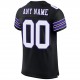 Custom Black White-Purple Mesh Authentic Football Jersey