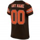 Custom Brown Orange-White Mesh Authentic Football Jersey