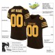 Custom Brown Gold-White Mesh Authentic Football Jersey