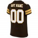 Custom Brown White-Gold Mesh Authentic Football Jersey