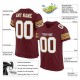 Custom Burgundy White-Old Gold Mesh Authentic Football Jersey