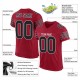 Custom Cardinal Black-White Mesh Authentic Football Jersey