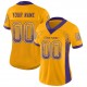 Custom Gold Purple-White Mesh Drift Fashion Football Jersey