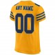 Custom Gold Navy-Powder Blue Mesh Authentic Football Jersey