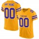 Custom Gold Purple-White Mesh Authentic Football Jersey