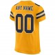 Custom Gold Navy-White Mesh Authentic Football Jersey