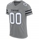 Custom Gray White-Black Mesh Authentic Football Jersey