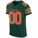 Custom Green Orange-White Mesh Authentic Football Jersey