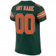 Custom Green Orange-White Mesh Authentic Football Jersey