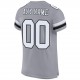 Custom Light Gray White-Black Mesh Authentic Football Jersey