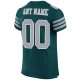 Custom Midnight Green Gray-White Mesh Authentic Football Jersey