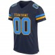 Custom Navy Powder Blue-Gold Mesh Authentic Football Jersey