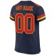 Custom Navy Scarlet-Gold Mesh Authentic Football Jersey