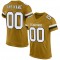 Custom Old Gold White-Black Mesh Authentic Football Jersey