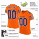 Custom Orange Royal-White Mesh Authentic Football Jersey