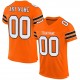 Custom Orange White-Brown Mesh Authentic Football Jersey