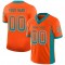 Custom Orange Aqua-White Mesh Drift Fashion Football Jersey