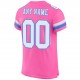 Custom Pink White-Powder Blue Mesh Authentic Football Jersey