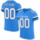 Custom Powder Blue White-Navy Mesh Authentic Football Jersey