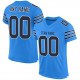 Custom Powder Blue Navy-White Mesh Authentic Football Jersey