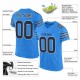 Custom Powder Blue Navy-White Mesh Authentic Football Jersey