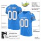 Custom Powder Blue White-Navy Mesh Authentic Football Jersey