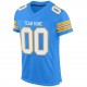 Custom Powder Blue White-Gold Mesh Authentic Football Jersey