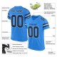 Custom Powder Blue Navy-White Mesh Authentic Football Jersey