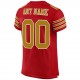 Custom Red Old Gold-White Mesh Authentic Football Jersey