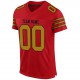 Custom Red Old Gold-Black Mesh Authentic Football Jersey