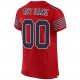 Custom Red Navy-White Mesh Authentic Football Jersey