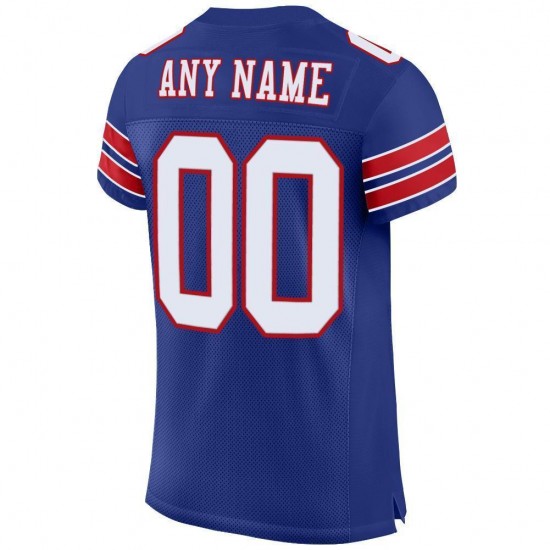 Custom Royal White-Red Mesh Authentic Football Jersey